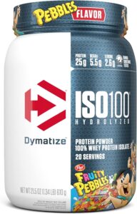 Dymatize ISO100 is a hydrolyzed whey protein isolate, designed for those who seek a fast-absorbing protein source without the unnecessary fillers and lactose found in many other protein powders.