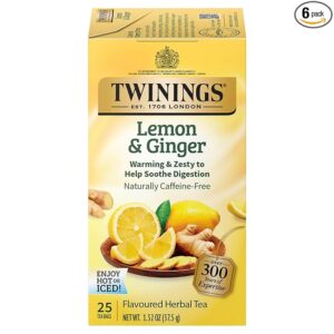 Twinings Lemon & Ginger Herbal Tea is a popular choice for those seeking digestive support. Ginger has long been used to ease nausea, bloating, and other digestive issues.